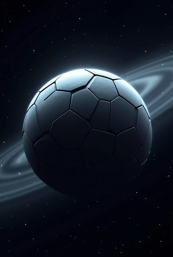 Generate a planet that looks like a soccer ball in gif and spinning 
