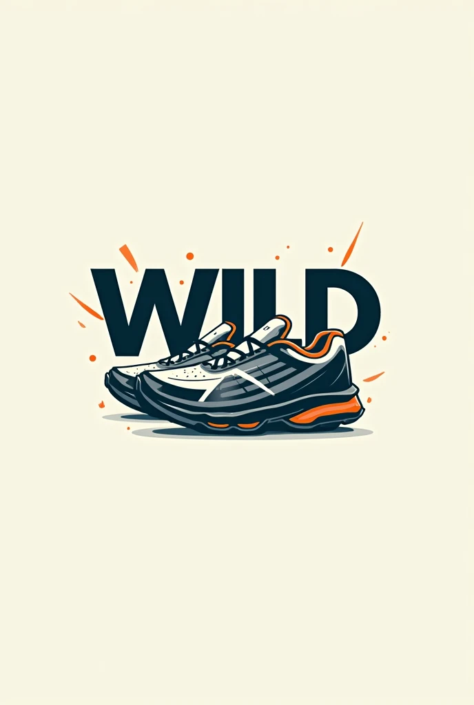 Create a logo with the name wild with sneakers