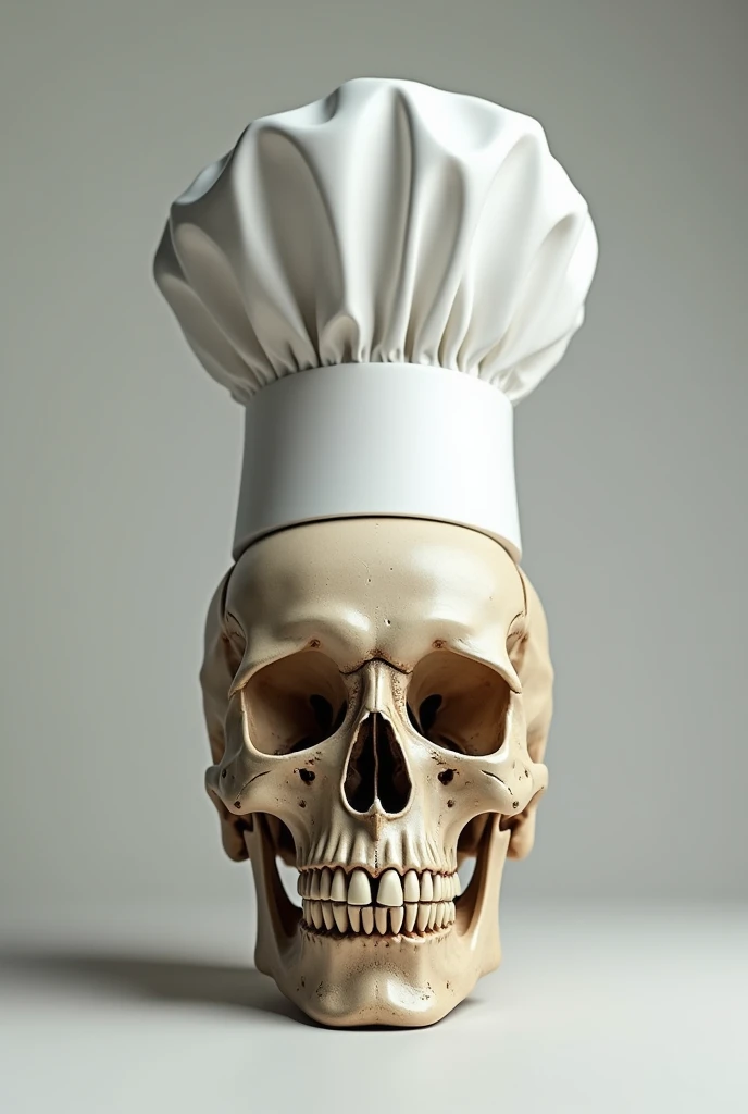 A skull with a chefs hat