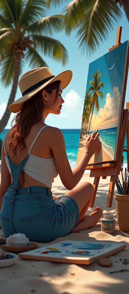 make an art her at the beach