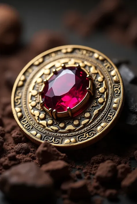 Create me a coin with a Ruby in the center 