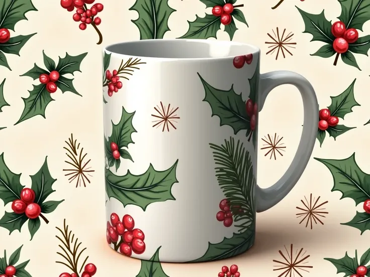 Create an image of a Christmas pattern that I can use to print on a mug