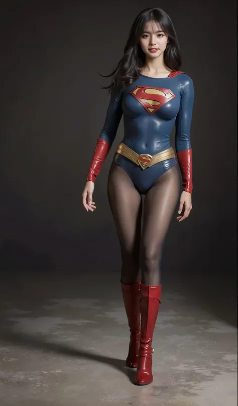  background 、(((  Depicting beautiful legs in black tights   .)))、(((       Legally express the beauty of your smile    )))、((((     Make the most of your own original image   )))、(((    Supergirl Costume   )))、(((ボディにフィットした    Supergirl Costume   )))、(((B...