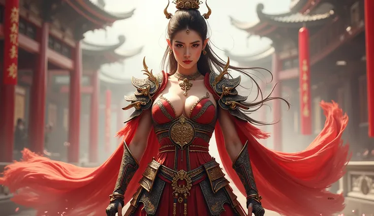 sexy big breasted three kingdoms female warrior