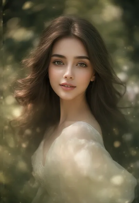 a beautiful girl in a magical garden, long flowing hair, enchanting eyes, delicate features, wearing a flowing dress, surrounded by colorful flowers and lush greenery, dramatic lighting, cinematic composition, highly detailed, photorealistic, 8k, masterpie...