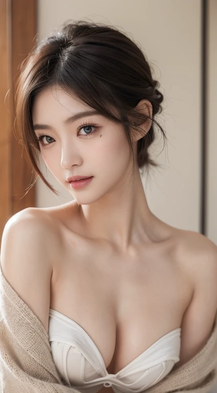 (tmasterpiece:1.3), (8k,  photorealistic,  raw photography ,  top image quality : 1.4),  Japanese high school girl 、(Random Hairstyle:1.2)、nedium breasts:1.2、 High Detail Face、Eye of Detail、 double eyelids、Bring breasts to each other 、Sharp focus:1.2、Beaut...