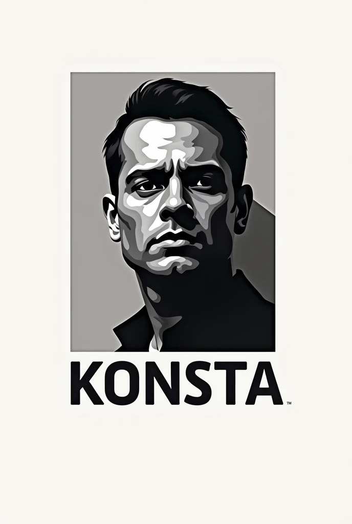 Turn this portrait into a logo and write the name Konsta under it.