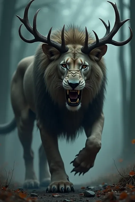 Scary lion doing a scary deer fusion
