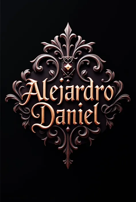 Create a logo with Gothic letters of my name my name is Alejandro Daniel Olivia Garcia 