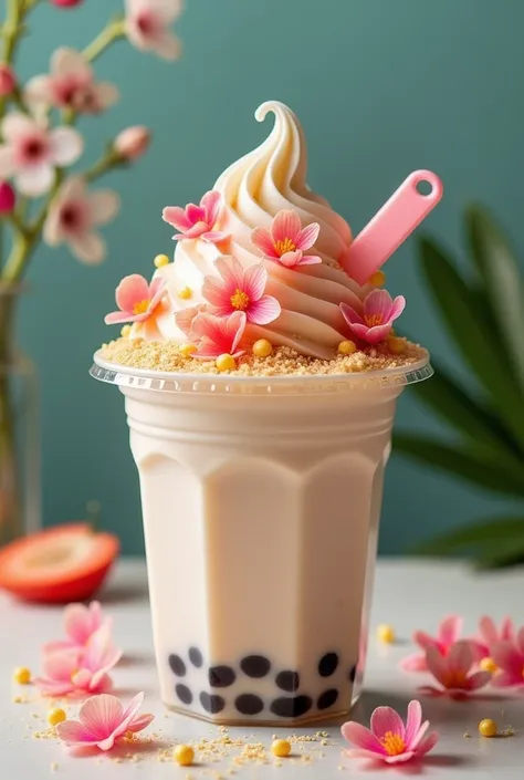 Milktea product with a unique toppings and design 