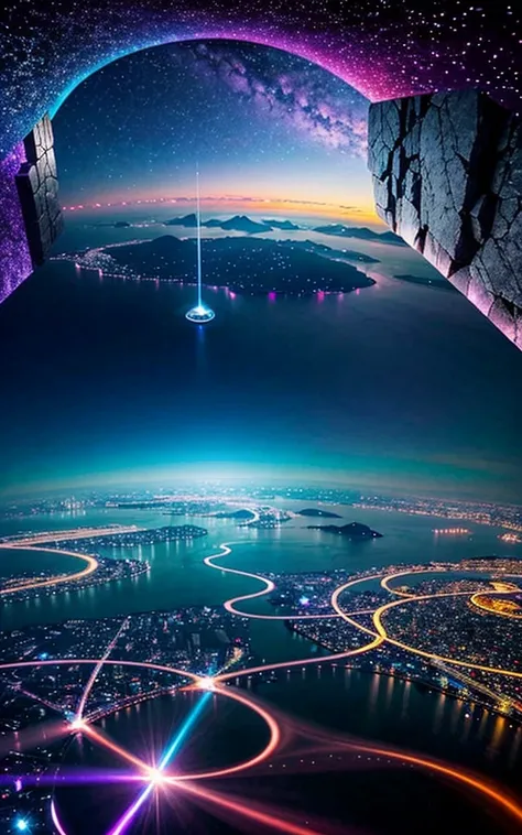 Spectacular views、 Future City、god秘的、 Vivid 、 is glittering、 magic 、 Surrealism、god々、 amazing、Little Star, beautiful scenery, Inspiring Scenery, Spectacular Scenery ,Breathtaking Scenery 