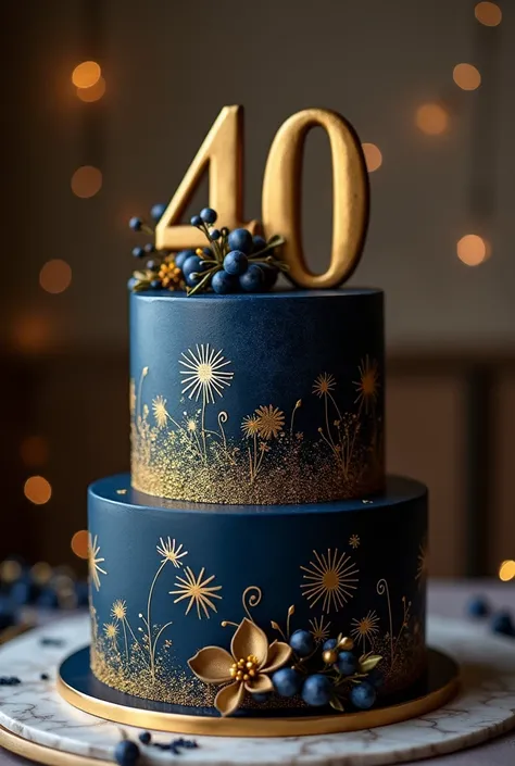 Black and gold (blue also fine)
Creative and handsome
One layer 
Chocolate cake inside
40th birthday
For dad