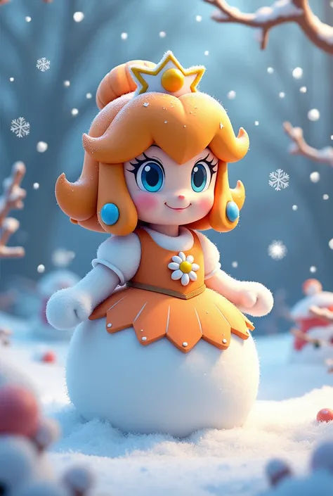 Princess Daisy look like a snowman ☃️