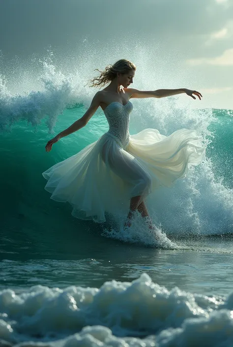 sea wave in the shape of a ballerina