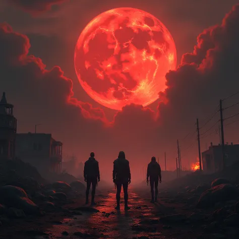  An apocalyptic background with a blood moon