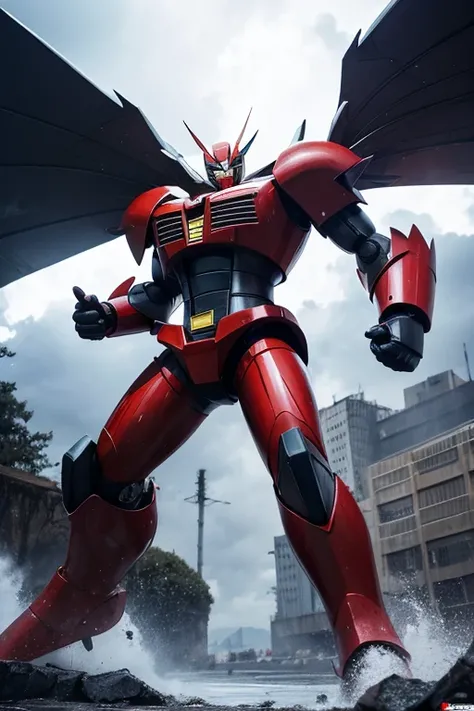 Mazinger Z: Iron Castle, 18m, arms fly like rockets, black and white coloring