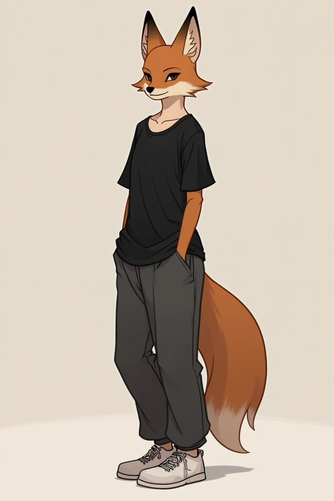 **furry character:  Detailed description for the artist **

** Appearance and physique **:
 The character is a slender fox 170 cm tall ,  coloring with ,  close to human ,  but with noticeable animal features .  His limbs are elongated ,  that gives him an...