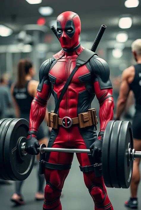 Deadpool at the gym 