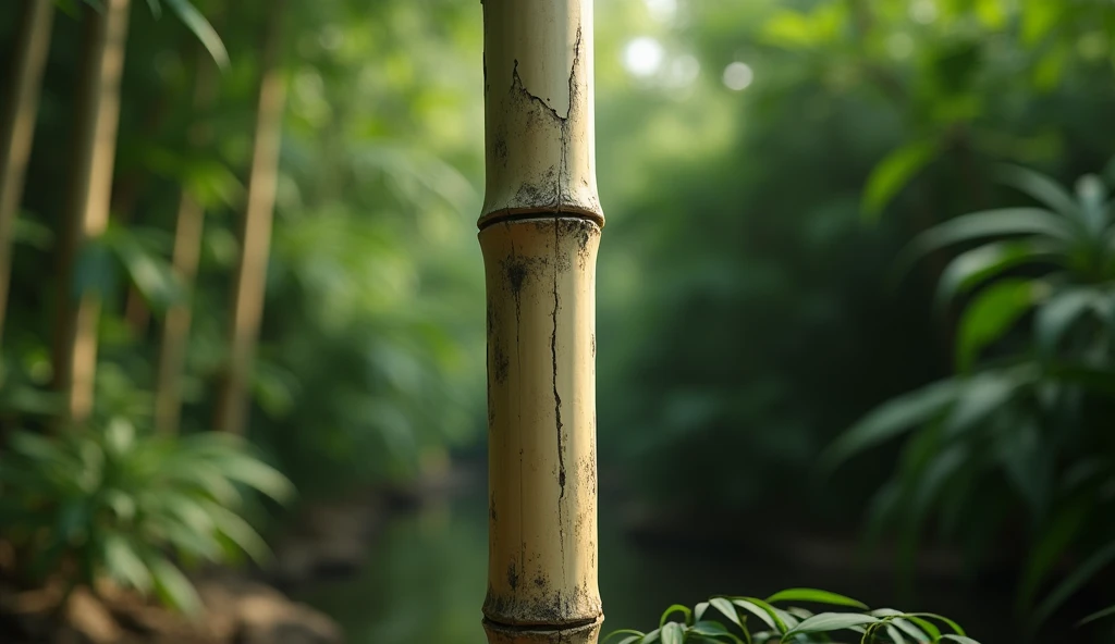 sebatang bambu kering panjang