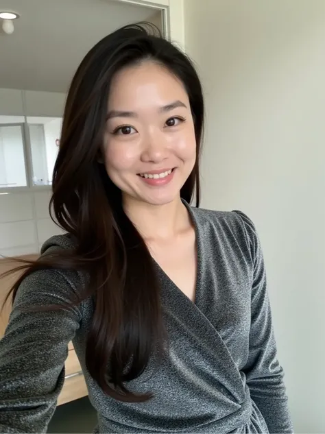 One beautiful 35yo Chinese woman with long black hair.3