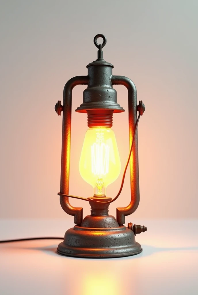 SEMI-INDUSTRIAL ANTIQUE LAMP LIGHT ORANGE LIGHT WHITE BACKGROUND