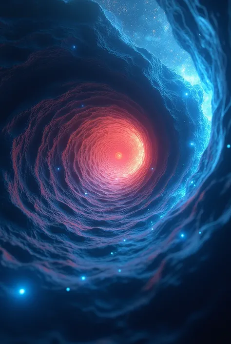 an abyss in the form of a mystical spiral of blue and red colors