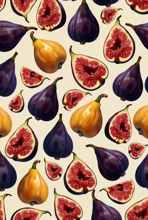 fig fruits print in repeat pattern