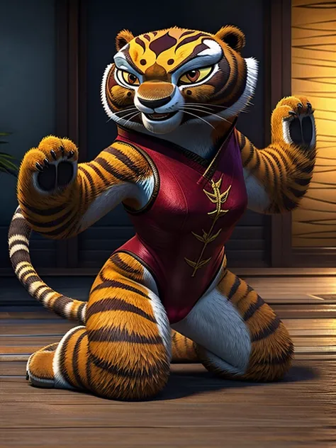 Master Tigress from Kung Fu Panda, DreamWorks Animated, Leotard