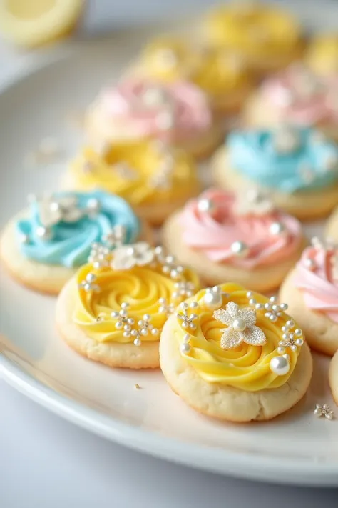 Beautiful anniversary cookies with lemon flavor