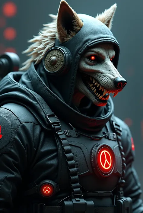 A close up of a wolf with a human body,  with a skull mask and a helmet , 8k highly detailed ❤🔥 🔥 💀 🤖 🚀, Dark digital art, more detailed , Profile photo, hooded skull, Profile photo 1024px, ( ( ( Skeleton ) ) ), in a threatening manner. Unreal 5,  Special ...