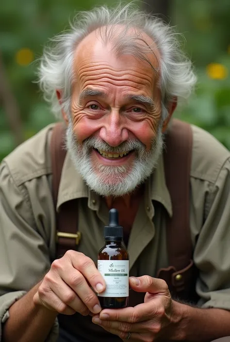 An old man holding oil and smiling Looking for a natural way to feel better fast? Discover Mullein Oil—a time-tested solution for pain, congestion, and inflammation. Trusted for centuries, this all-natural remedy is chemical-free, sustainably sourced, and ...