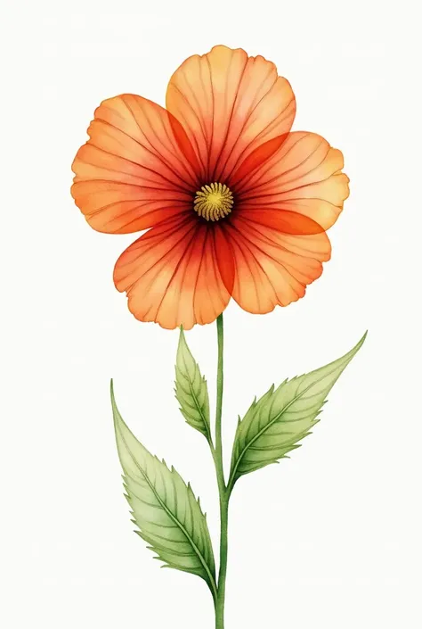 The beautiful flower of nasturtium、Watercolor touch illustration