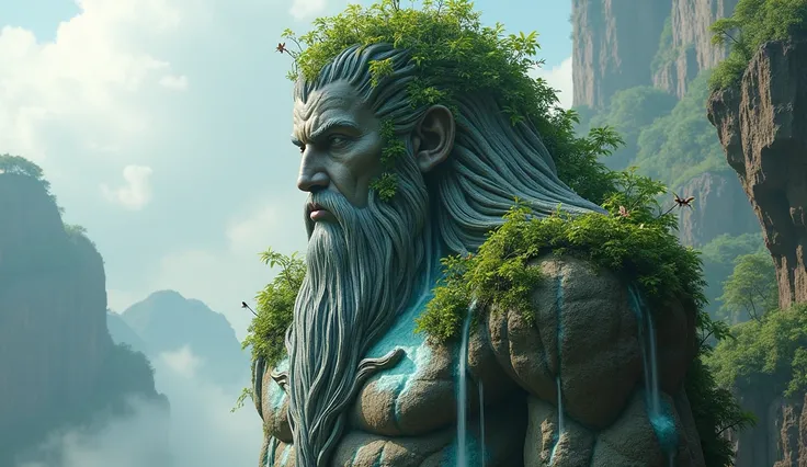 Floating Island Guardian: The character is an ethereal, elemental spirit intertwined with the floating island itself. They embody the essence of nature, with their form blending seamlessly with the tropical paradise landscape. Their design reflects a harmo...