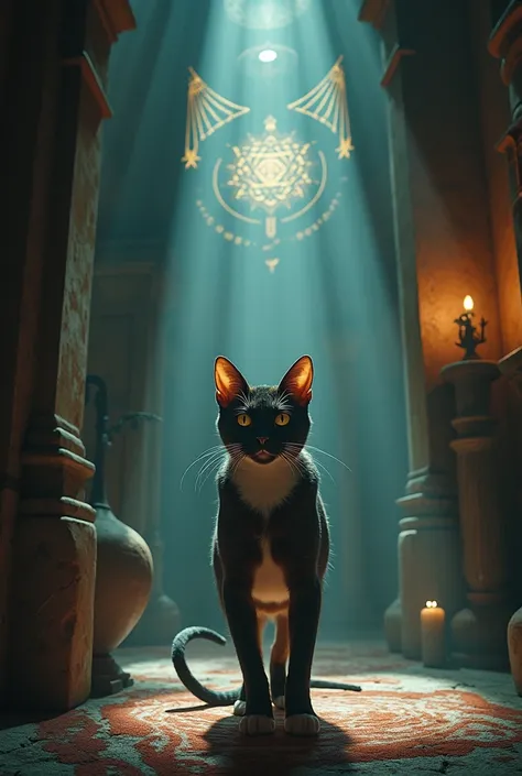 The legend of the cat ,  who protects the house from evil spirits