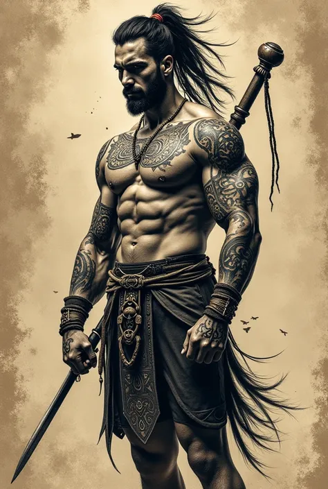 Warrior tattoo design 
