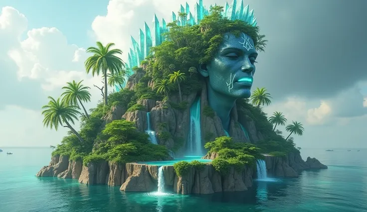 Floating Island Guardian on sea
An ethereal spirit intertwined with a floating tropical island, embodying natures essence in perfect harmony with land, water, and air. in air Floating in air. being buoyed up on water or other liquid
Indian Spirit with Tila...