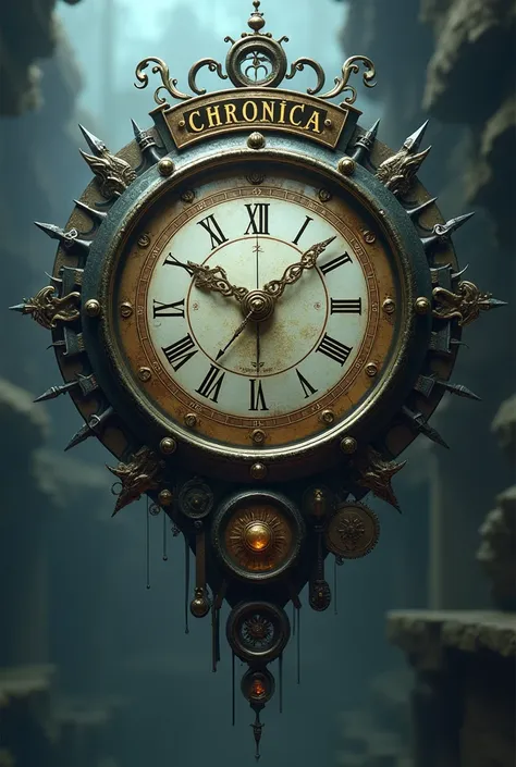 A fantasy mysterious clock with a big title : CHRONICA