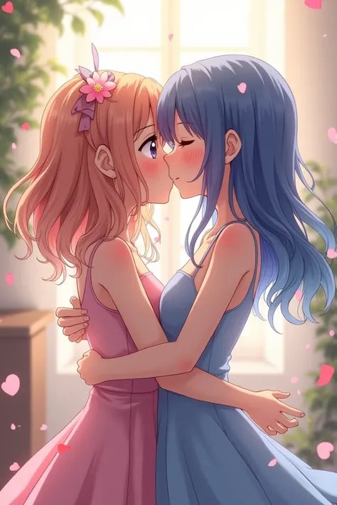 Anime Two Girls Kissing Each Other