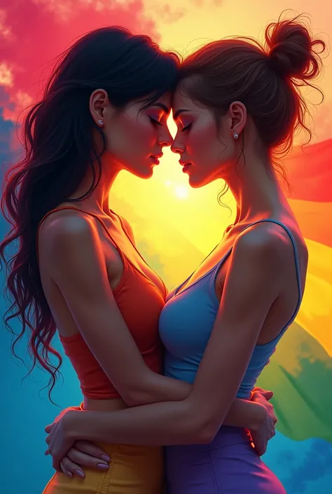 Trans Lesbians with LGBT flag