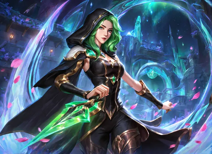 High Quality, High Detailed entire image, HQ Image, Ray Tracing light Style, LolSplashart, League of legends, Legends of Runeterra, Wild rift, pixiv, artstation, best aesthetic, booru, arcane, valorant, An anime-inspired illustration of a beautiful elf, lo...