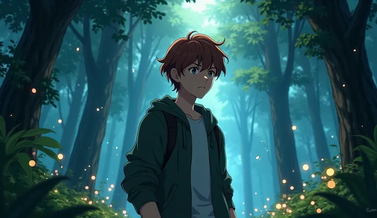 Alarics anger subsided, replaced by growing realization

17-year-old boy with chestnut hair and hazel eyes


Enchanted forest at night


anime style