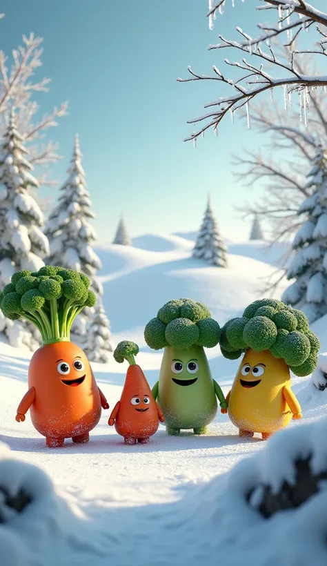 Vegetable snow photorealistic