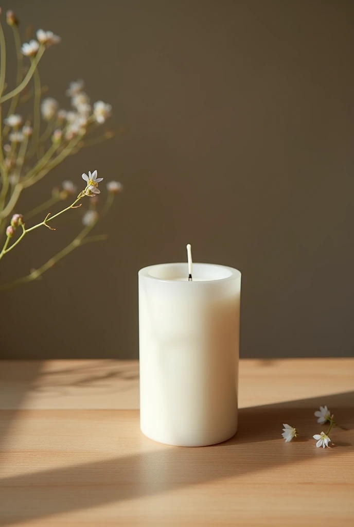 little white porcelain candle on the table