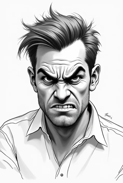 Annoyed man in sketch style