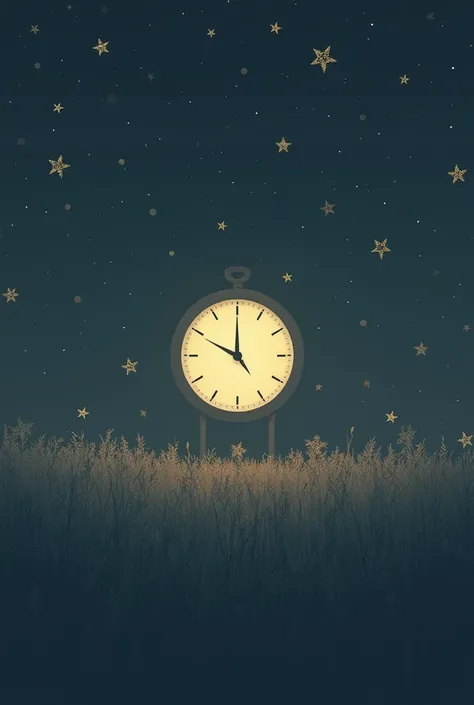 Clock logo. Stars. Memories. Simple