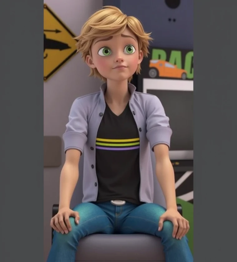 4d and 999999x Boy Adrien agreste from miraculous Ladybug as 999999x look his stomach 9999x is growling and bubbling