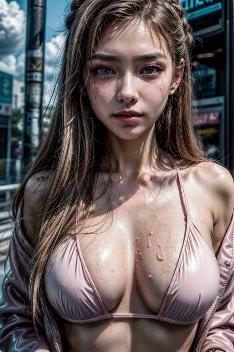   Masterpiece ,   best quality ,  super detailed, 8k,  RAW photo, Realistic,  one girl, Alone, Rim Light,  super detailed face, (Contrasting:1.1),  shot from the front, ( upper body写真:1.6),  upper body, smile, A wonderfully cute young Russian girl , Droopy...