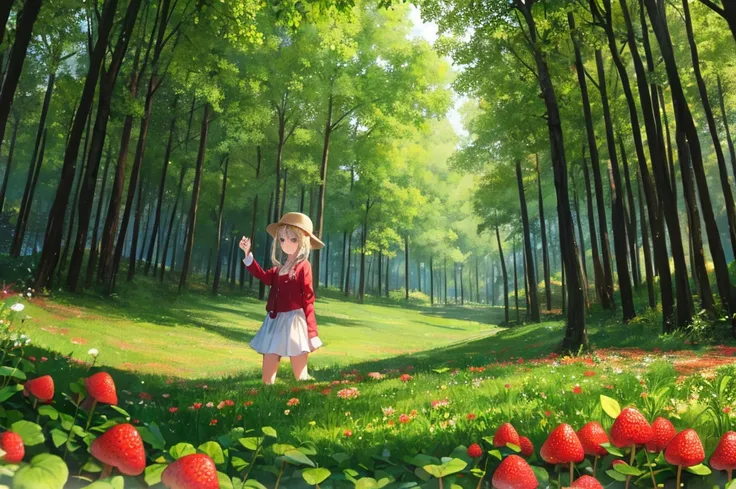 Forest Scenery　There are wild strawberries　peace