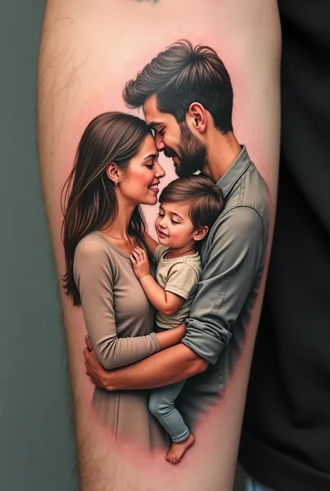 fait moi un tatouage pour homme dun enfant avec ses parents quils aime tant 