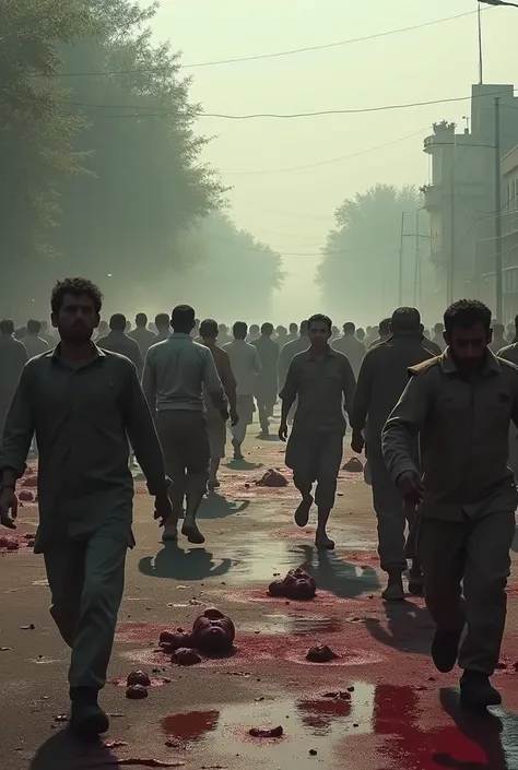 Pic of protest in islamabad highway in which army killing people with sniper and everything is red of blood